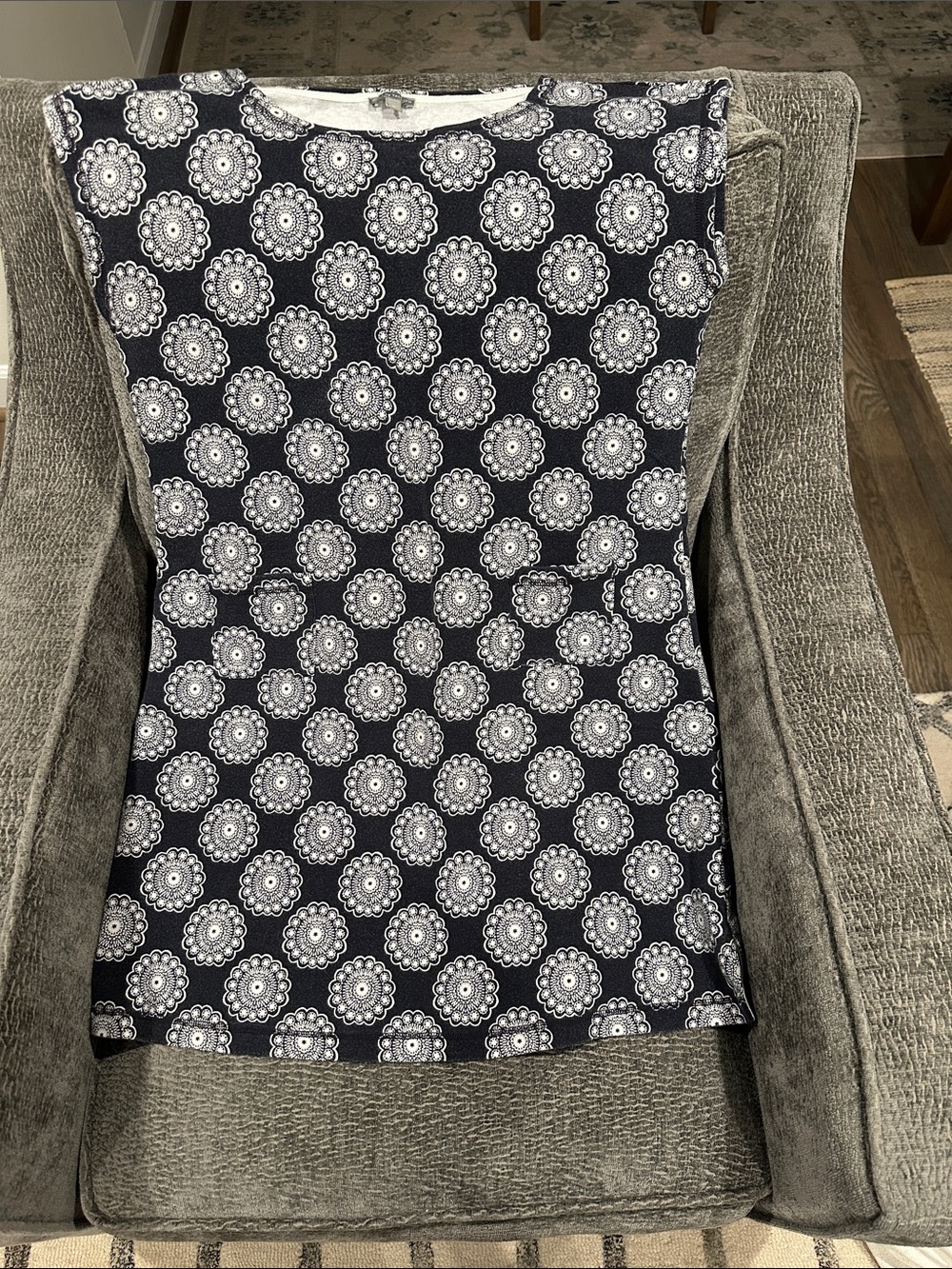 Talbots Black and White Medallion Print Dress